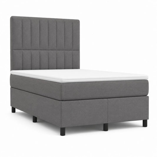 Boxspringbett Grau mit Polyesterbezug und Taschenfederkernmatratze 180 x 200 cm
