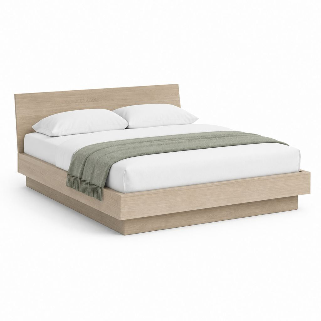 Doppelbett Bettgestell Eiche hell Spanplatte rechteckig 160 x 200 cm