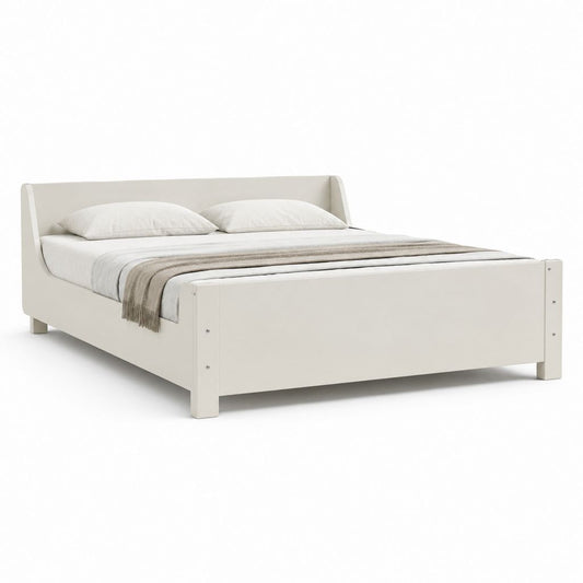 Doppelbett Bettgestell Weiß aus massivem Kiefernholz 160 x 200 cm