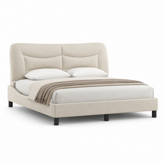 Polsterbett Bettgestell Beige Polyester Rechteckig Liegefläche 180 x 200 cm