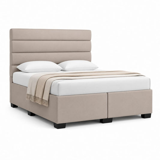 Polsterbett Doppelbett Beige Polyester rechteckig 180 x 200 cm