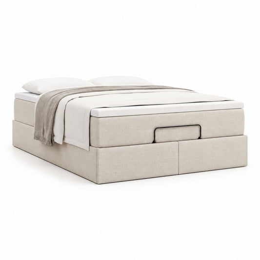 Polsterbett mit Stauraum Beige Polyester Rechteckig 180 x 200 cm