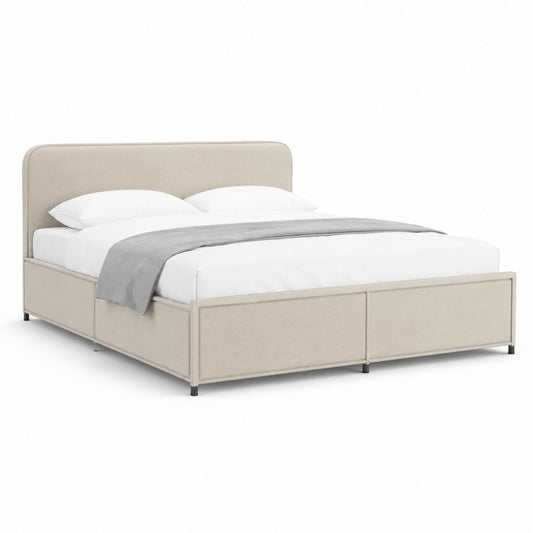 Polsterbett Doppelbett Beige Polyester Rechteckig 160 x 200 cm