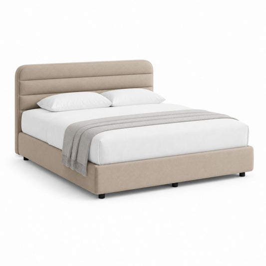 Polsterbett Doppelbett Beige Polyester Rechteckig 160 x 200 cm
